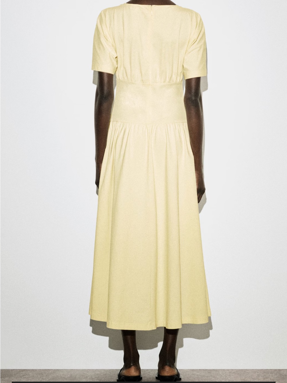 COS Soft Cream Dress with Short Sleeves - Picture 5 of 8